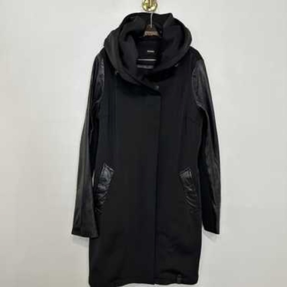 RUDSAK XS black raincoat leather sleeves